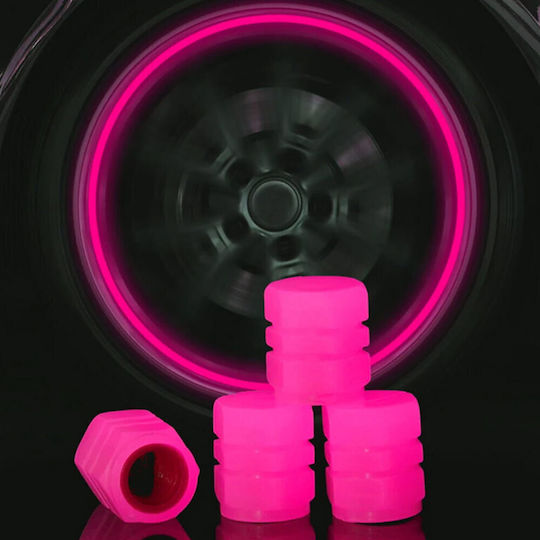 Set Ventilkappen Autoventilkappen Leuchtendes Rosa 4 Stück