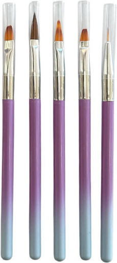 Beauty Salon Nail Brushes Nail Art Purple Set 5pcs
