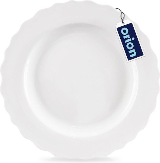 Orion Mona Servierplatte Untiefe aus Porzellan Weiß mit Durchmesser 24.5cm