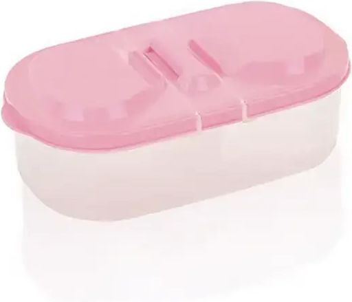 Pandaboo Plastic Pink Lunch Box with Compartments