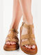 Women's Flat Sandals Gladiator Flatforms Brown