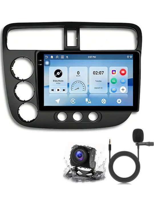 Honda Civic 2001-2005 Android Unitate Centrală Auto Ecran Navigație Bluetooth Player Memorie 4-Core 2GB + 64GB Standard + Cameră Marșarier + Microfon