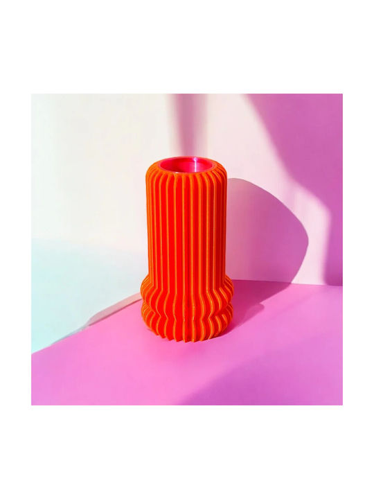 Whimsy 100% Decorative 3D Vase Neon Orange Translucent