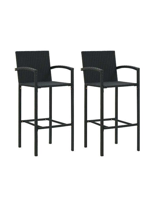 vidaxl Gartenhocker 2 Stück Schwarz Kunst Ratta...