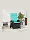 vidaXL Gartenstühle Metallisch Schwarz 56x60x112cm