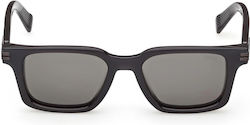 Zegna Sunglasses Grey With Horn-Rimmed Frame