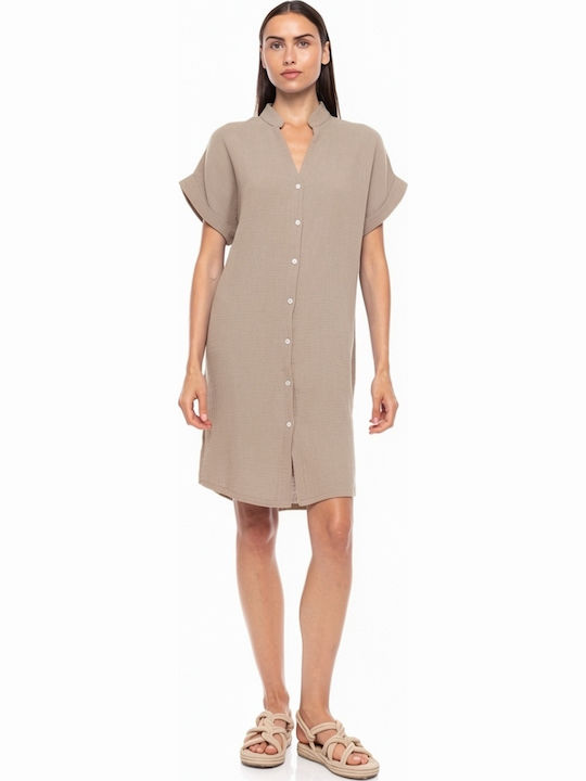 Pink Label Women's Mini Beach Dress Beige