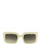 Furla Unisex Sunglasses with White Horn-Rimmed Frame SFU980 03GF