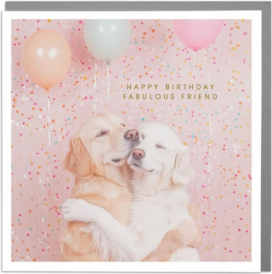 Ευχετήρια Κάρτα Φάκελο Happy Birthday Fabulus Friend Hunning Dogs/15x15 Lola Desing