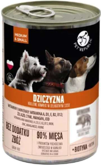 Pet Republic Wet Dog Food in Cans with Bushmeat and Meat 10x400gr