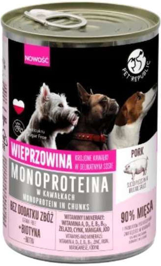 Pet Republic Wet Dog Food in Cans with Pork 10x400gr
