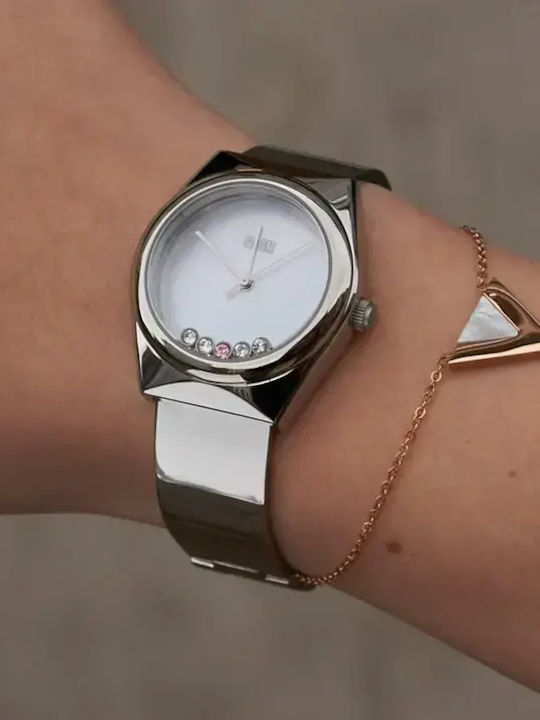 Storm Womens Watch Battery with Silver Metal Bracelet