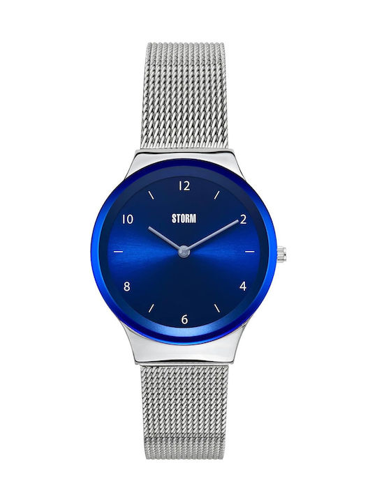 Storm Womens Watch 33mm Battery With Silver Metal Bracelet