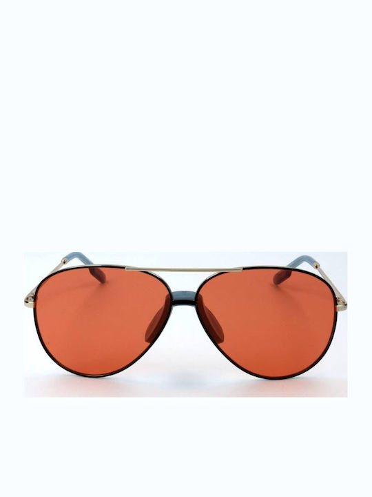 Kenzo Unisex Γυαλιά Ηλίου με Μαύρο Σκελετό και Πορτοκαλί Φακό KZ40012I 32S