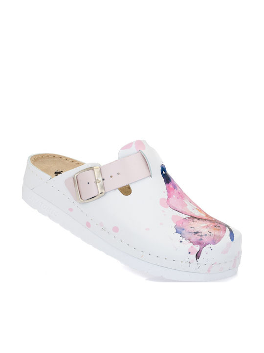 Comfort Way Shoes Γυναικεία Ανατομικά Σαμπό Λευκά