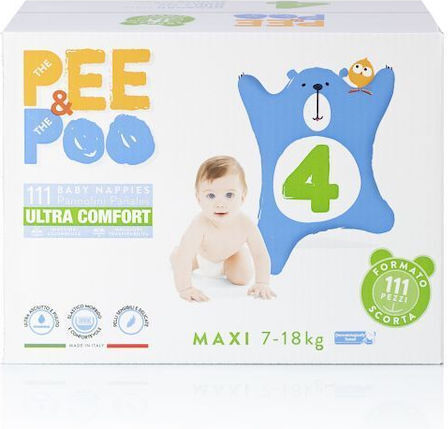 Pee&Poo Памперси с Лента No. 4 за 7-18kg 111 Брой