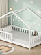 Kids Bed Montessori Single White for Mattress 80x160cm