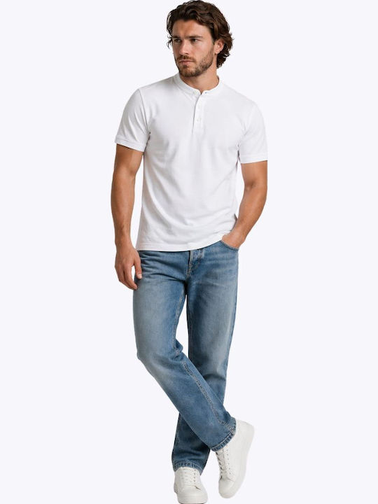 American Stars Polo Herrenbluse Weiß
