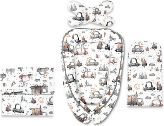 MimiNu Baby-Kissen Nest Grau Cars 55x75cm
