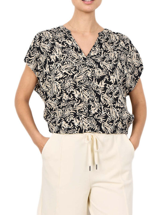 Women's Blouse with V-Neck Black