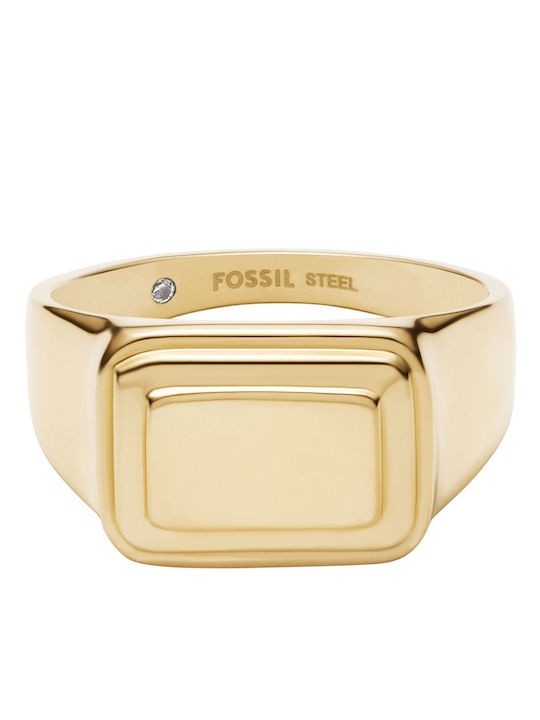 Fossil Γυναικείο Δαχτυλίδι από Ατσάλι Επιχρυσωμένο