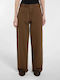 Women's Fabric Trousers in Loose Fit Timber Brown