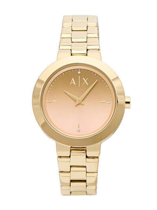 Armani Exchange Γυναικείο Ρολόι 36mm Μπαταρίας με Χρυσό Μεταλλικό Μπρασελέ