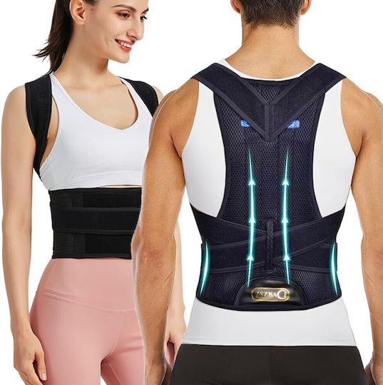 Orthopedic Posture Corrector Short Adjustable Back Splint in Black Colour