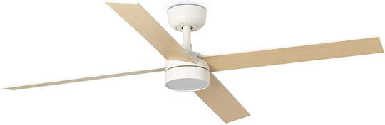 Faro Barcelona Rudder 4 L SWT Ceiling Fan 132cm with Light Fixture White/Ash