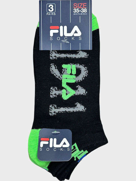 FILA Kids Ankle Socks Black 3 Pairs