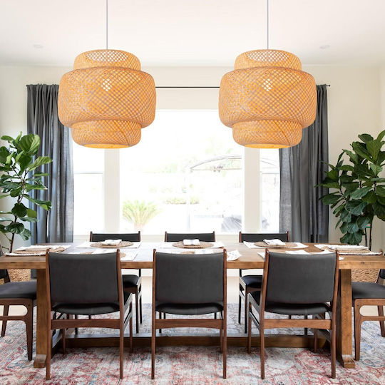 VenCore Boho Grid Pendant Ceiling Light with E27 Socket 56x56x54cm
