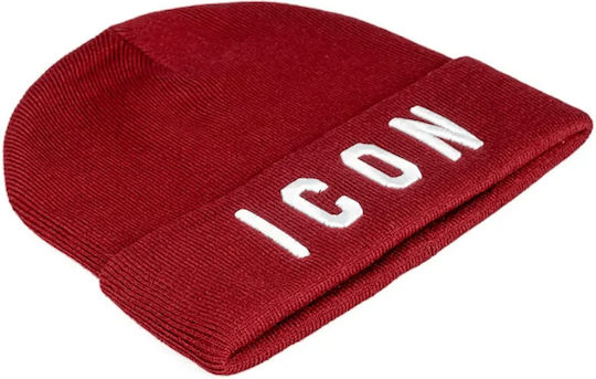 Unisex Beanie Strickmütze in Burgundischer Farbe
