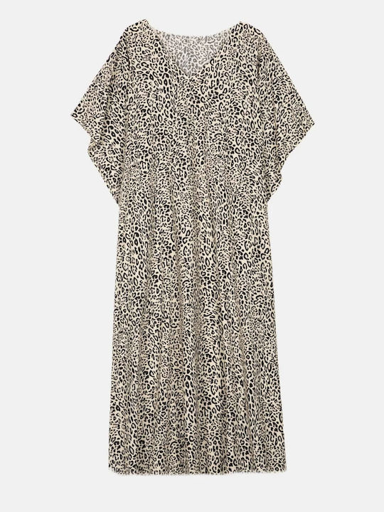 Φόρεμα Maxi Ζώνη Μέγεθος One Size Μπεζ