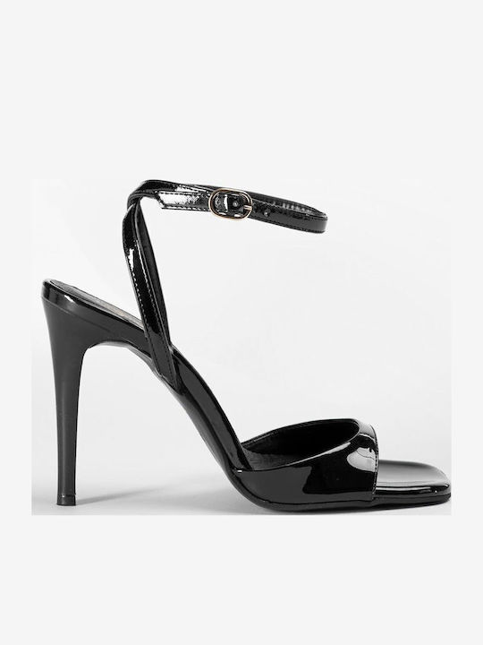Women's Sandals from Patent Leather Black