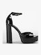 Damen Sandalen aus Schwarz Lackleder