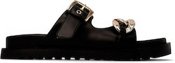 Guess Fatema Leather Sandals Black