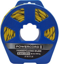 Universal Rope Powercord 6 Mm 20 M Yellow