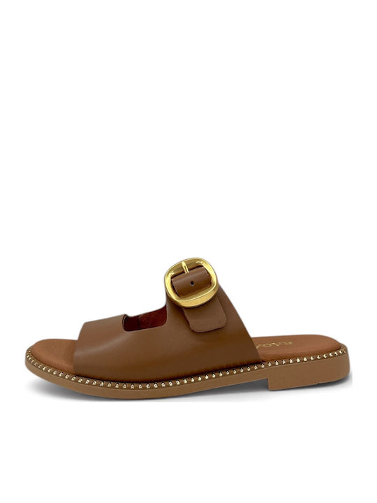 Ragazza Leder Flache Sandalen Für Damen Braune
