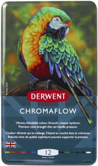 Derwent Colored Pencils Derwent Professional Chromaflow Metal Box 12 Pcs Set