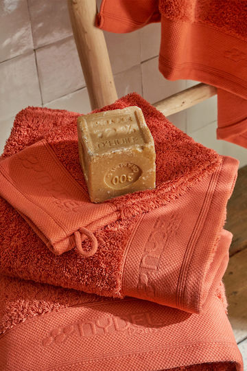 Nydel Paris 21 X 15 Cm Organic Bath Glove Extra Soft Thick Organic Cotton 700 G/m² Brick Red
