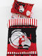 Palamaiki Single Sheet Set with Elastic Band Cotton Olympiacos B.c 170x260cm 3pcs