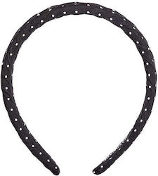 Celestino Women's Hair Headband with Polka Dots Black