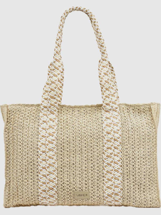 Verde Geantă De Plajă Din Wicker Bej