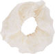 Celestino Women's Ecru Perforated Hair Scrunchie