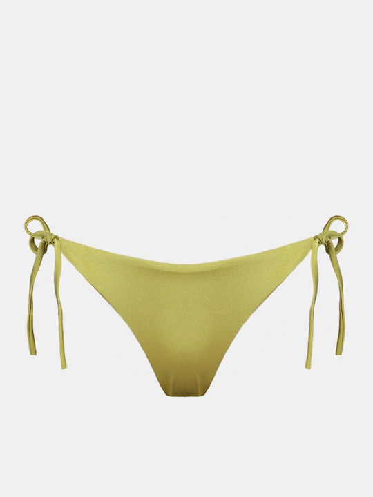 Rock Club Bikinihosen Slip mit Schnürung Olive