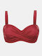 Top De Bikini Fără Bretele Cupe D Burgundy