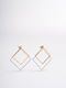 Late Again Gold Plated Steel Stud Earrings