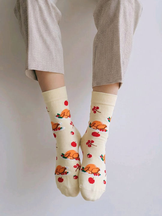 Hoho Socks Γυναικείες Κάλτσες Μπέζ