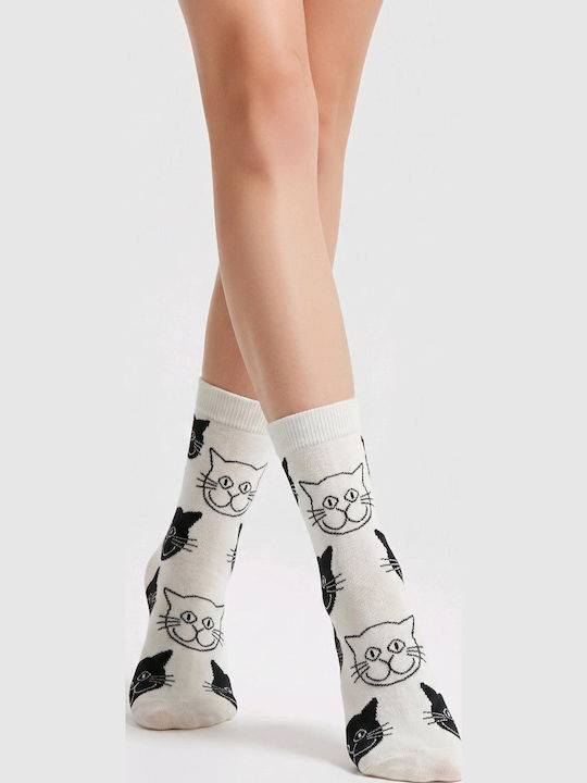 Hoho Socks Γυναικείες Κάλτσες Λευκό
