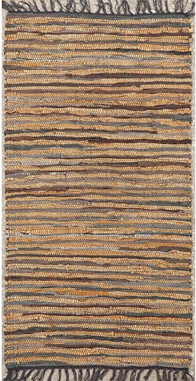 Biokarpet Lederteppiche Gold Grau 70x130